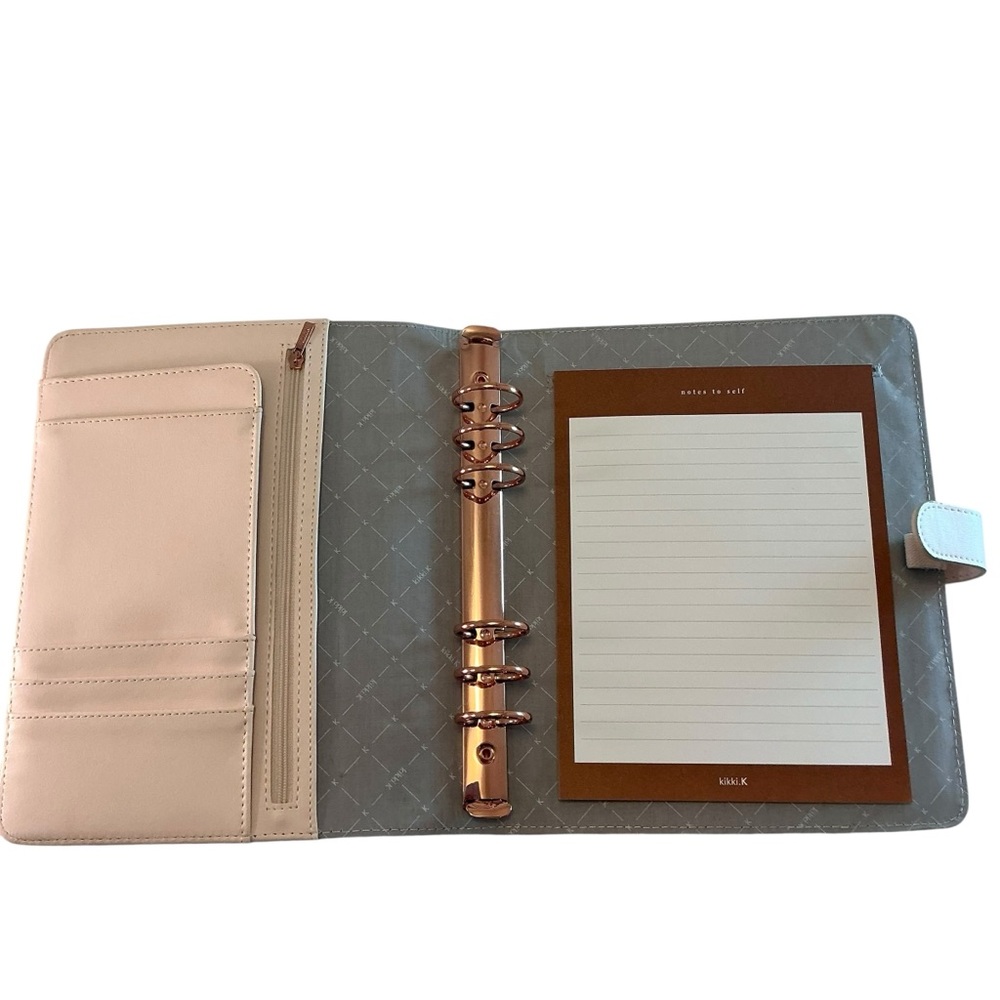 Kikki.k Planner A5 Blush Pink Quilted Vegan Rose Gold Ring Binder - Picture 8 of 12